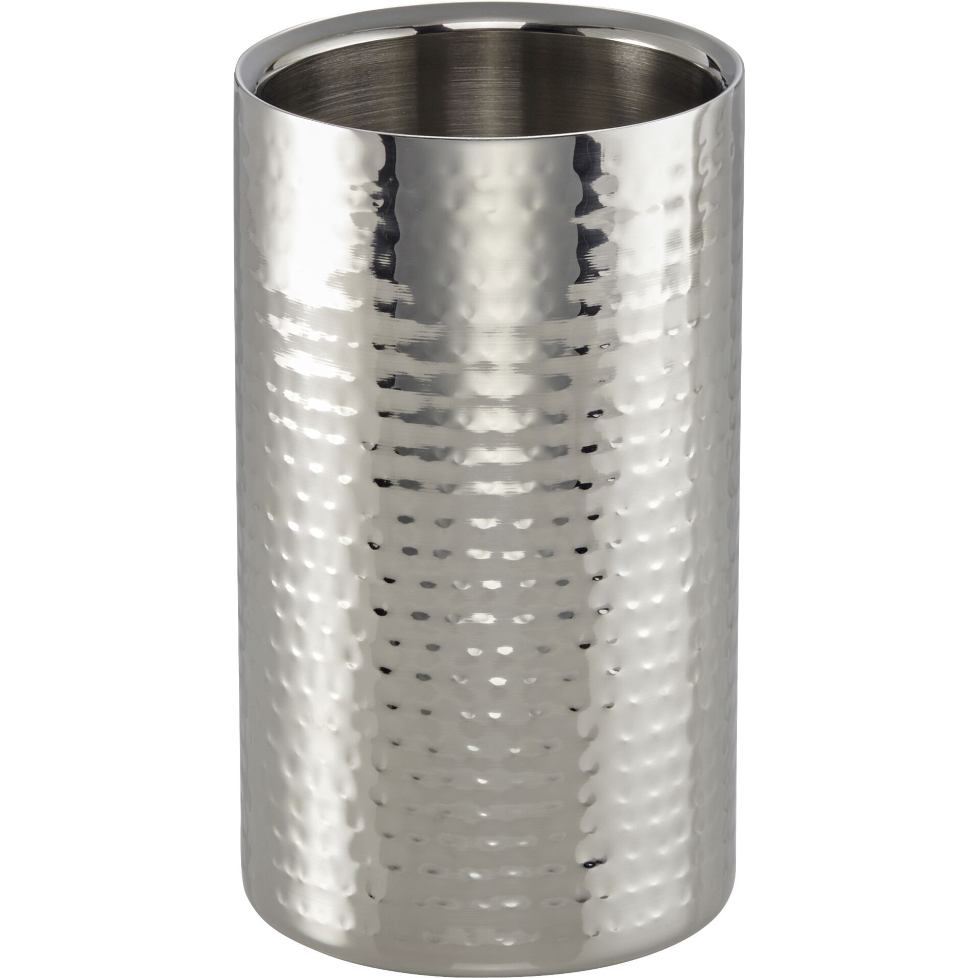 Flaschenkühler, silber gehämmert